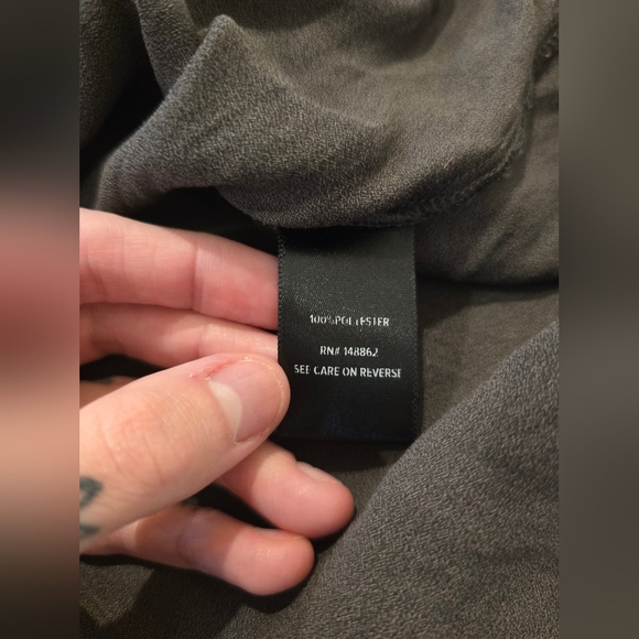 Torrid Womens Harper Georgette Straight Hem Blouse Charcoal and Black Size 0 - Picture 12 of 14